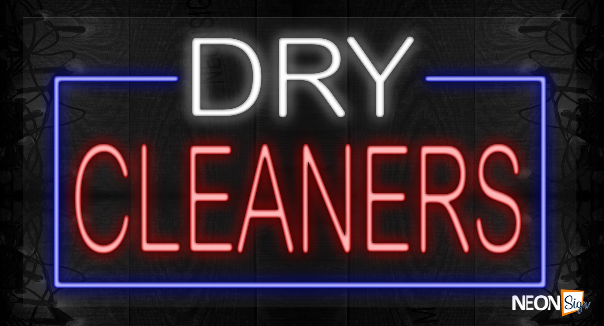 Image of Dry Cleaners with blue border LED Flex