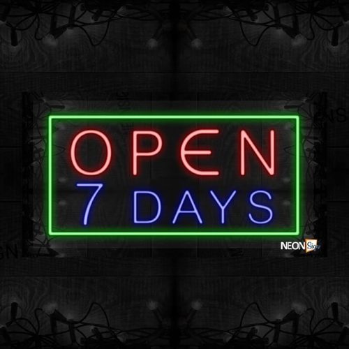 Open 7 days with green border LED Flex