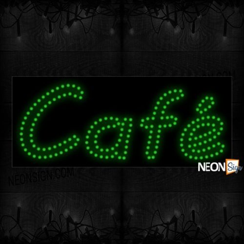 Cafe (Double Stroke) In Green LED Bulb