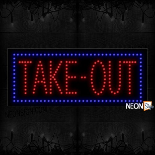 Take - Out In Red With Blue Border LED Bulb