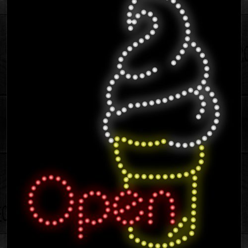 Open With Ice Cream Image Vertical Border LED Bulb