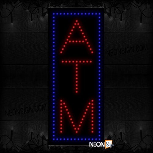 Vertical Atm With Blue Border LED Bulb