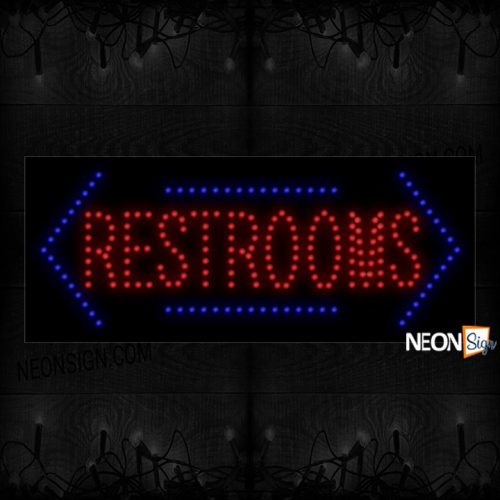 Restrooms With Blue Border LED Bulb