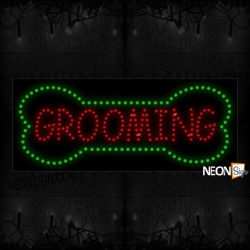 Grooming In Red With Green Bone Border LED Bulb