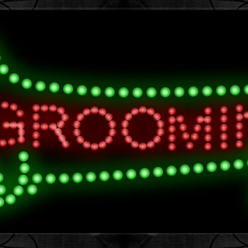 Grooming With Dog Image Border LED Bulb