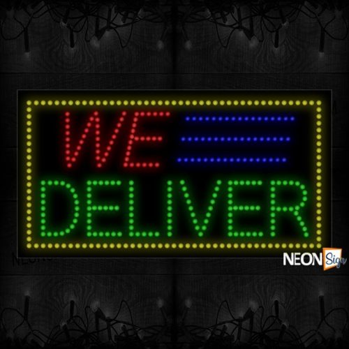We Deliver With Yellow Border LED Bulb