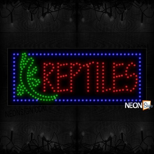 Reptiles, Lizard With Blue Border LED Bulb