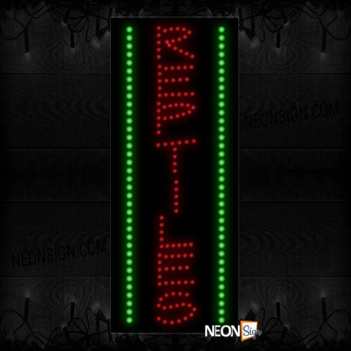 Reptiles In Red With Green Lines (Vertical) LED Bulb