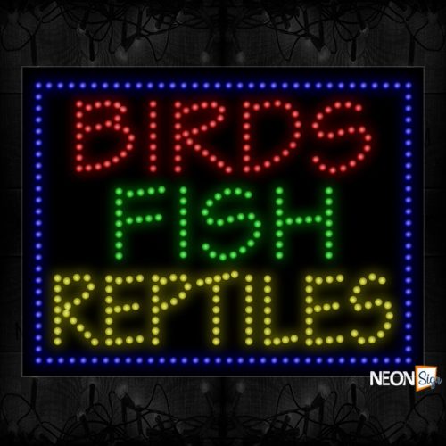 Bird Fish Reptiles' With Blue Border LED Bulb