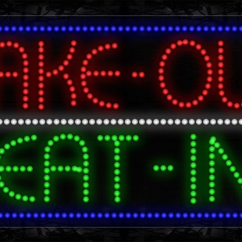 Take-Out Eat-In With Border LED Bulb