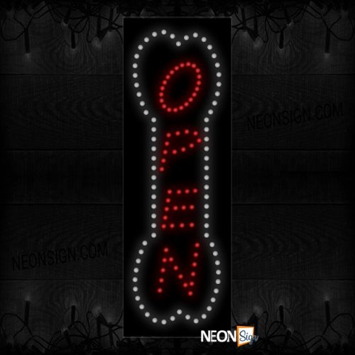 Open With White Bone Border LED Bulb