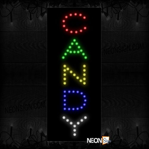 Vertical 'Candies' (Multicolored Text) LED Bulb
