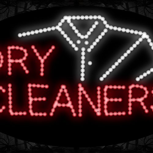 Dry Cleaners With Polo Shirt Image Arc Border LED Bulb