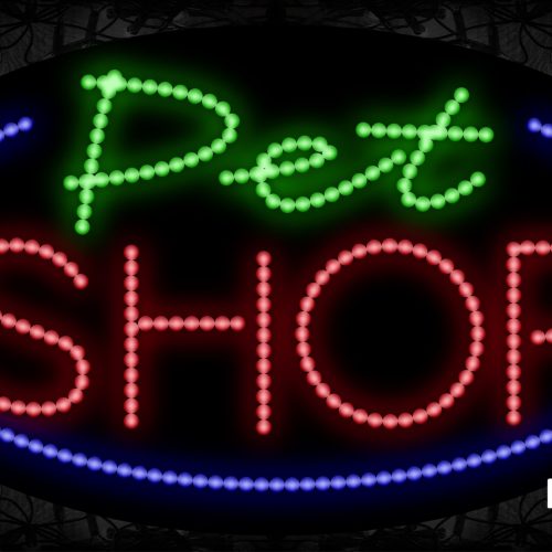 Pet Shop With Blue Oval Border LED Bulb