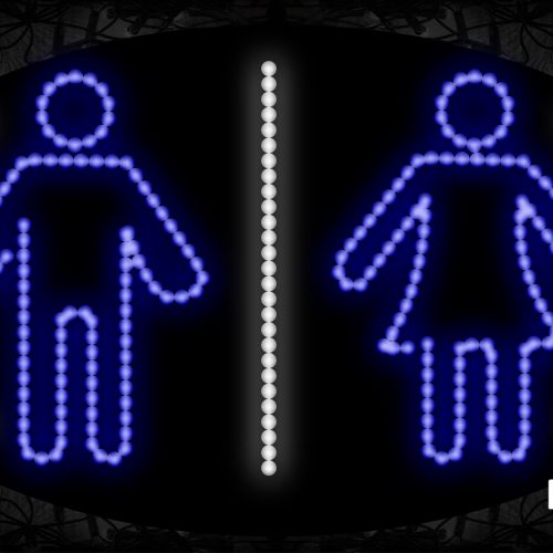 Restroom Logo With White Line And Border LED Bulb