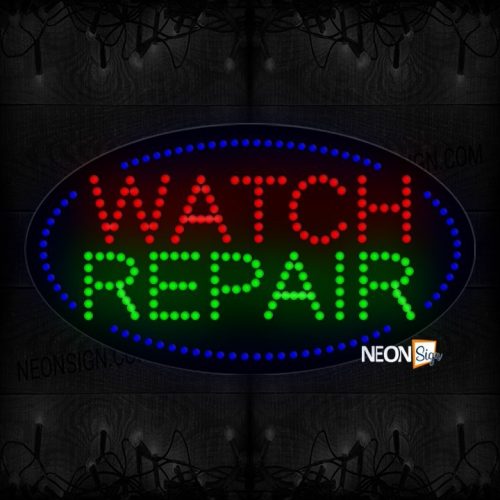 Watch Repair in red, green and blue LED Bulb