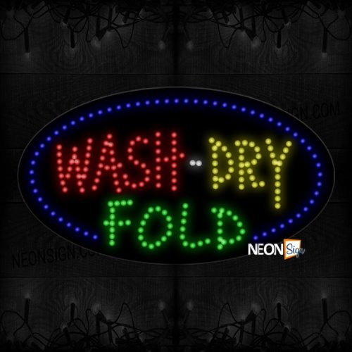 Wash - Dry Fold With Blue Oval Border LED Bulb