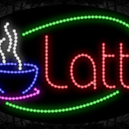 Latte With Green Arc Border And Cup LED Bulb