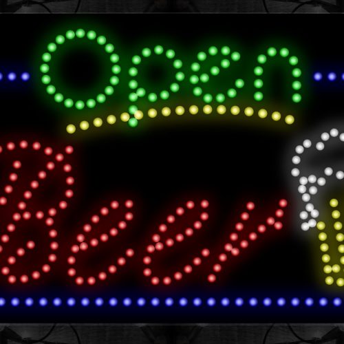 Open Beer With Yellow Line And Blue Border  LED Bulb