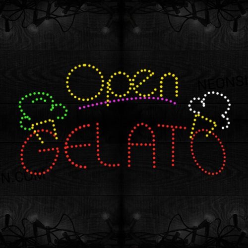 Open Gelato With Ice Cream Cone Logo LED Bulb