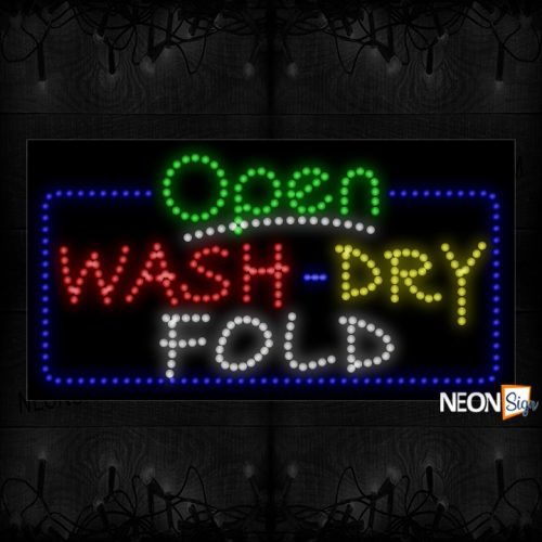 Open Wash Dry Fold With Blue Border And White Line LED Bulb