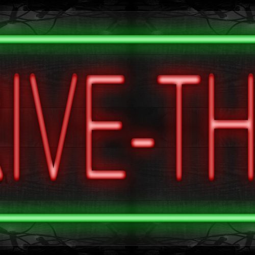Drive-thru with green border LED Flex