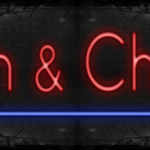 Fish & Chips with blue line LED Flex