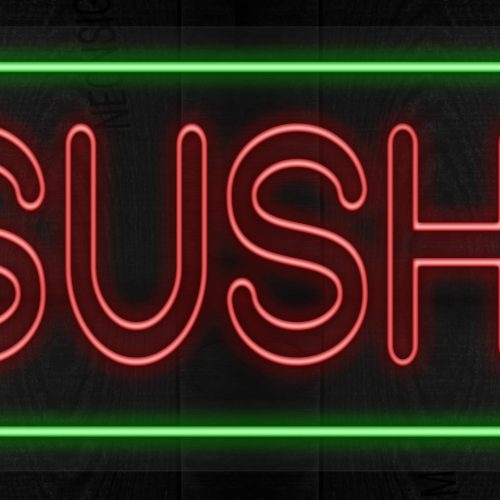 Double stroke Sushi with green border LED Flex