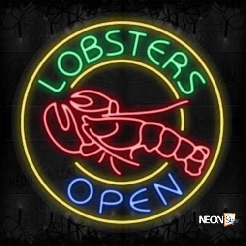 Lobster Open with logo and yellow circle border LED Flex