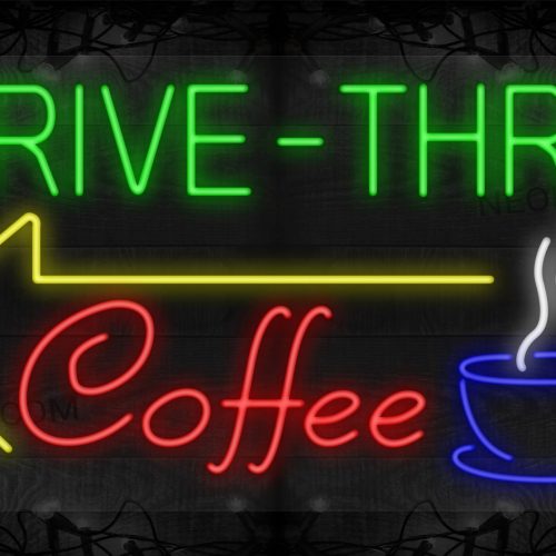 Drive-Thru Coffee with a Cup of Coffee and Arrow LED Flex