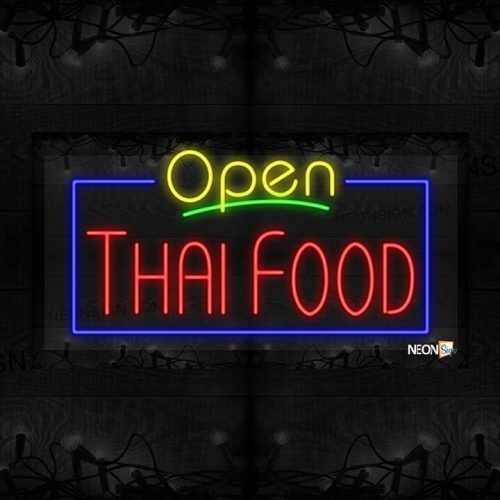 Open Thai Food with Blue Border LED Flex