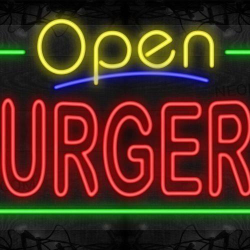 Open Burgers (Double Stroke) with Green Border LED Flex