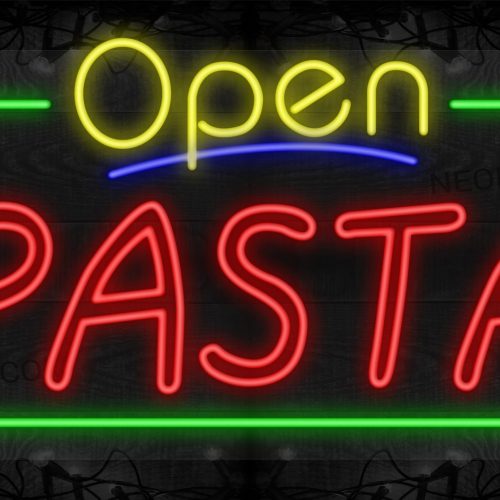 Open Pasta (Double Stroke) with Green Border LED Flex SIgn