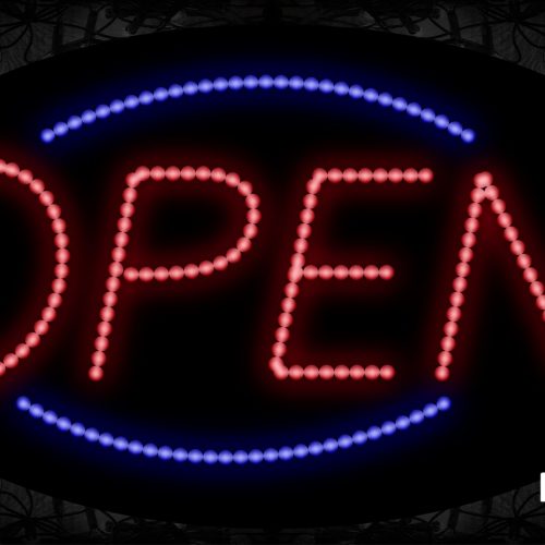 Open With Blue Arc Border LED Bulb