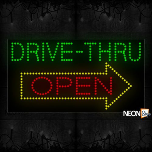 Drive-Thru Open With Arrow LED Bulb