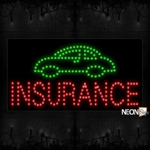 Insurance With Green Car Logo LED Bulb