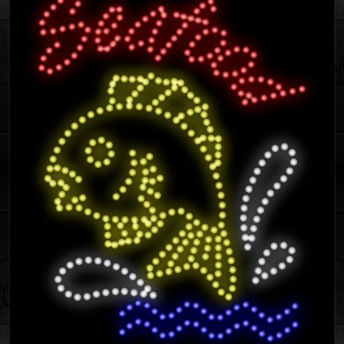 Seafood With Fish Image Vertical Border LED Bulb