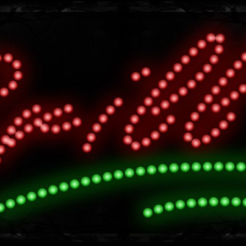 Grill With Green Wave Border LED Bulb