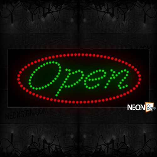 Open With Red Oblong LED Bulb