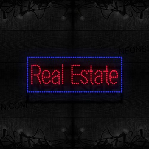 Real Estate With Blue Outline LED Bulb