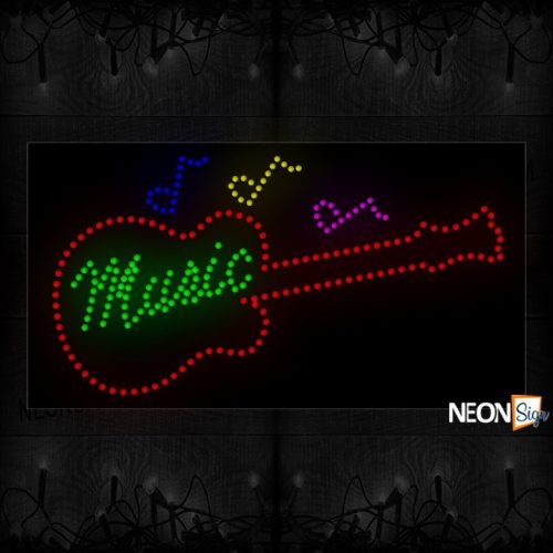 Music With Red Guitar LED Bulb