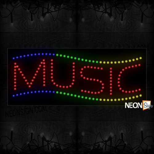 Music With Colorful Lines Border LED Bulb
