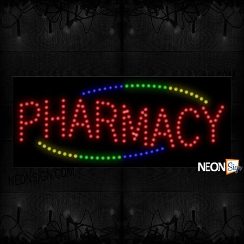 Pharmacy With Multi-Coloured Curve Lines LED Bulb
