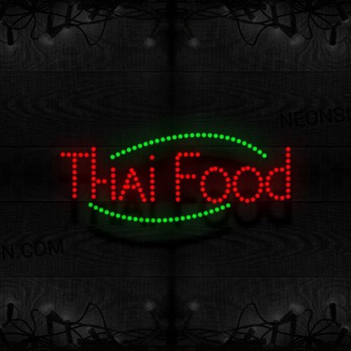 Thai Food With Green Ellipse LED Bulb