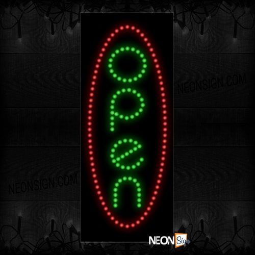 Open With Oval Red Border LED Bulb