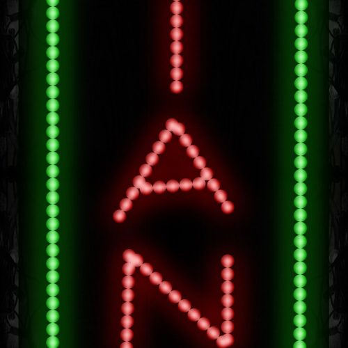 Piano With Green Vertical LED Bulb