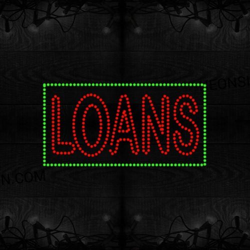 Loans On Outline With Green Box LED Bulb