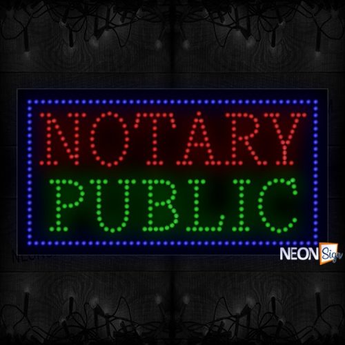 Notary Public With Blue Border LED Bulb