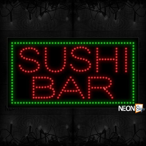 Sushi Bar With Green Border LED Bulb