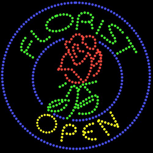 Florist Open With Flower Logo LED Bulb